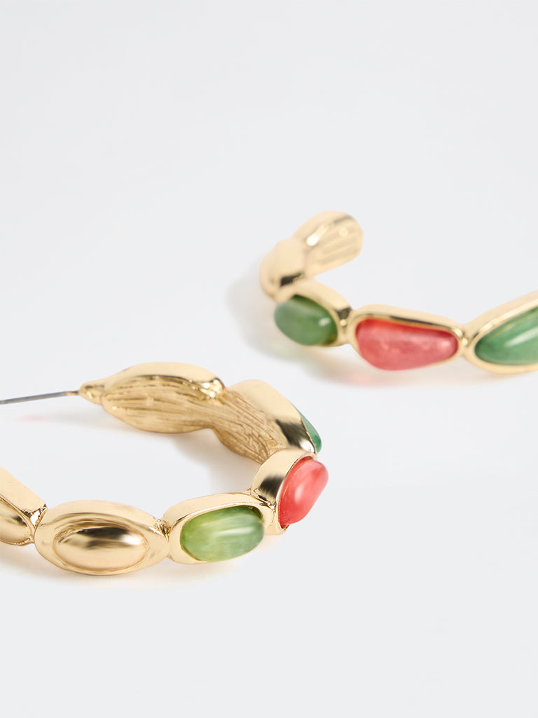 Westside Accessories Multicolour Resin Hoop Earrings