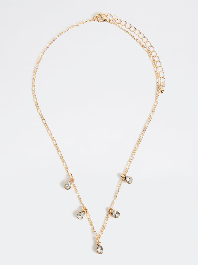 Westside Accessories Gold Stone Charm Necklace