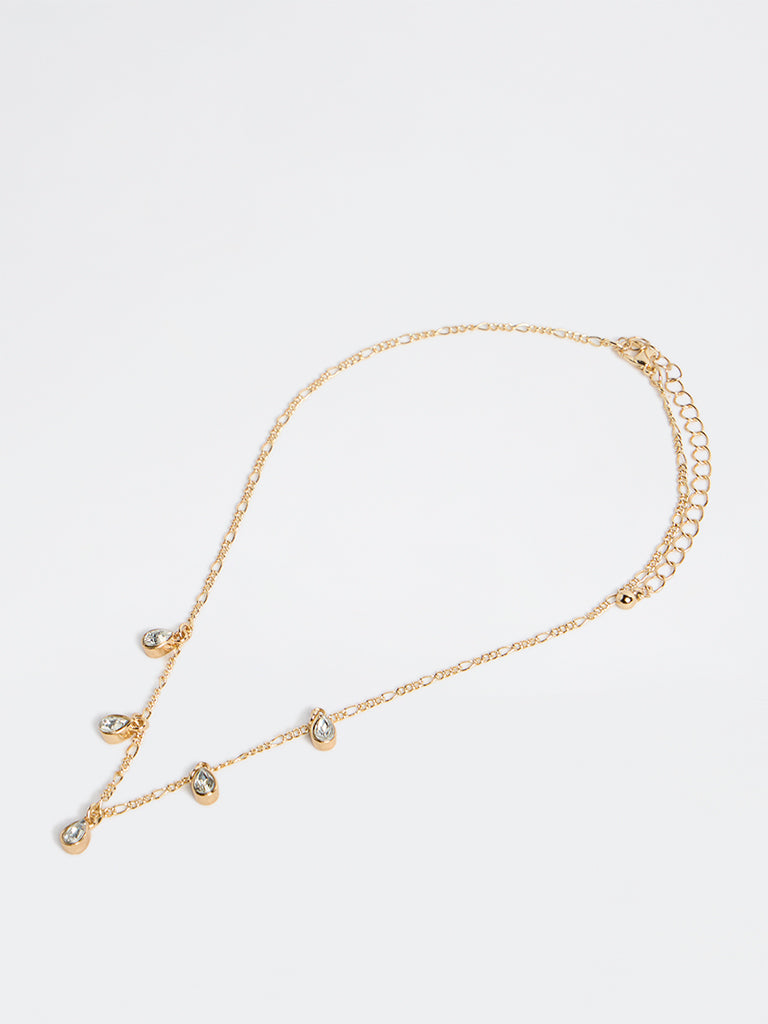 Westside Accessories Gold Stone Charm Necklace