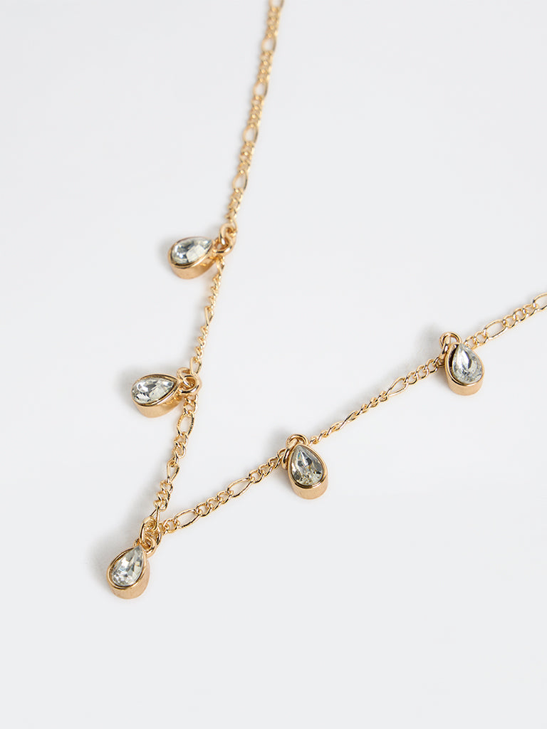 Westside Accessories Gold Stone Charm Necklace
