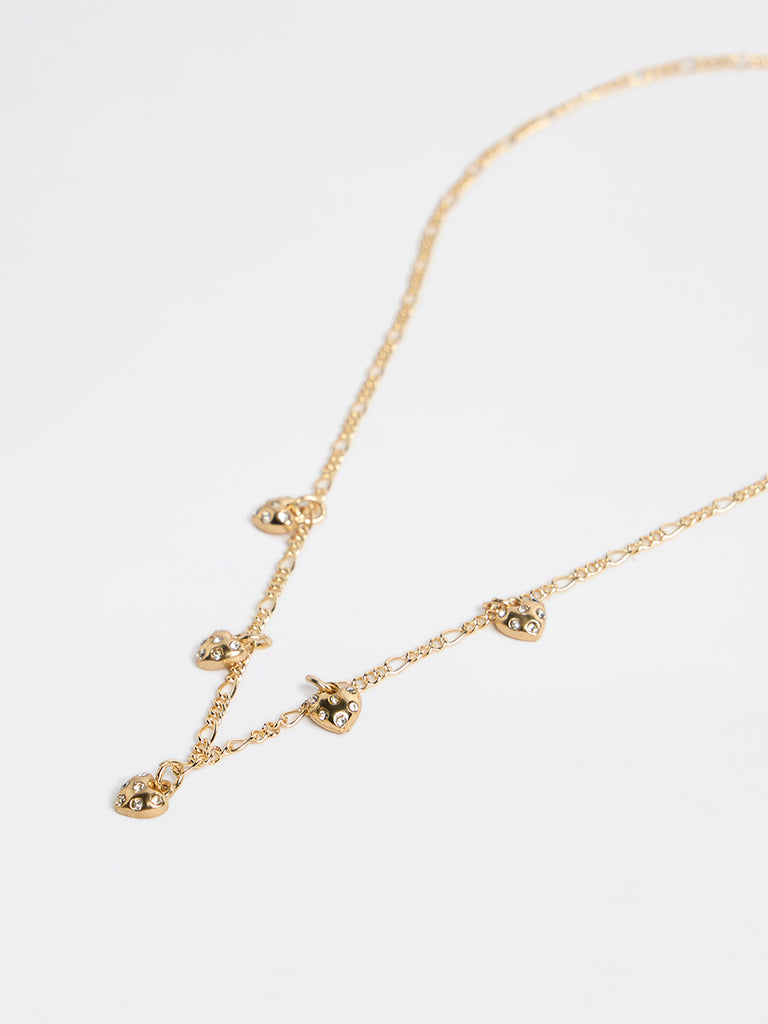 Westside Accessories Gold Heart Charm Necklace