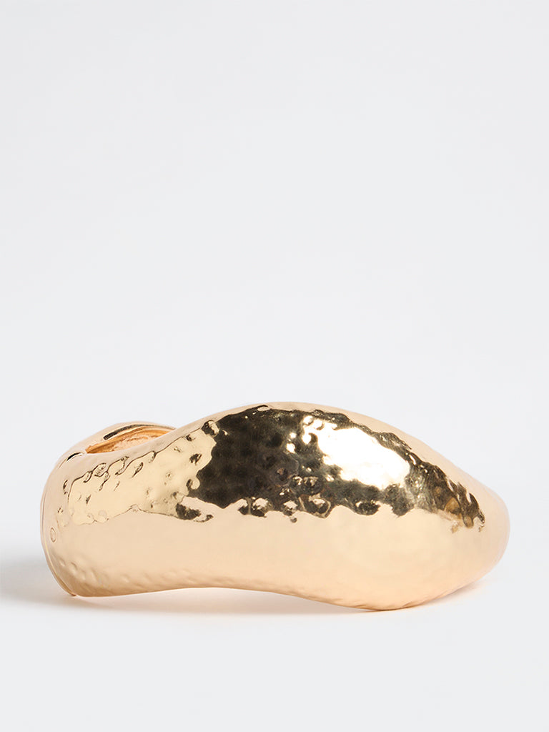 Westside Accessories Gold Hammered Hinged Bracelet