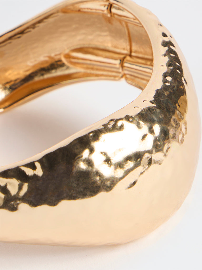 Westside Accessories Gold Hammered Hinged Bracelet