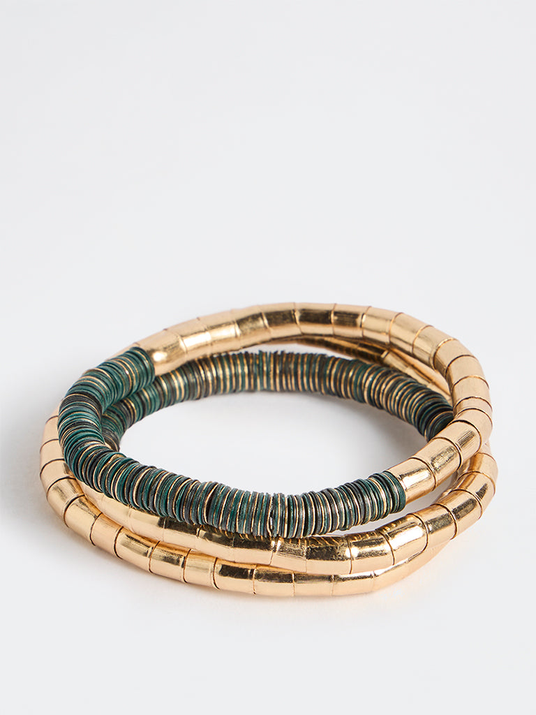 Westside Accessories Gold Elastic Bracelets - Pack of 3