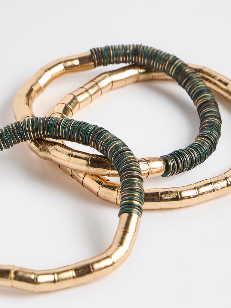 Westside Accessories Gold Elastic Bracelets - Pack of 3
