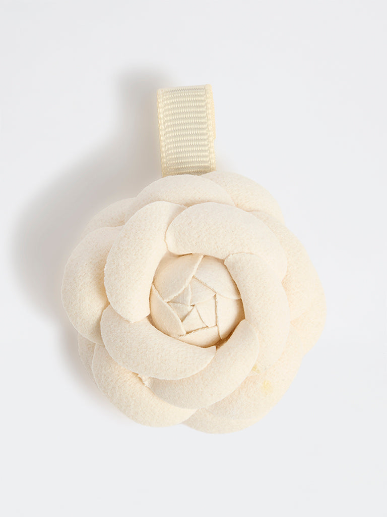 Westside Accessories Off-White Floral Alligator Clip