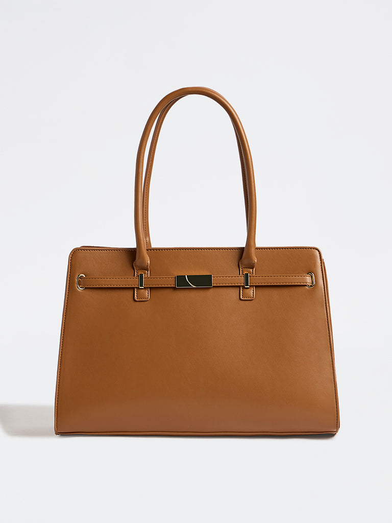 Westside Brown Work Tote Bag