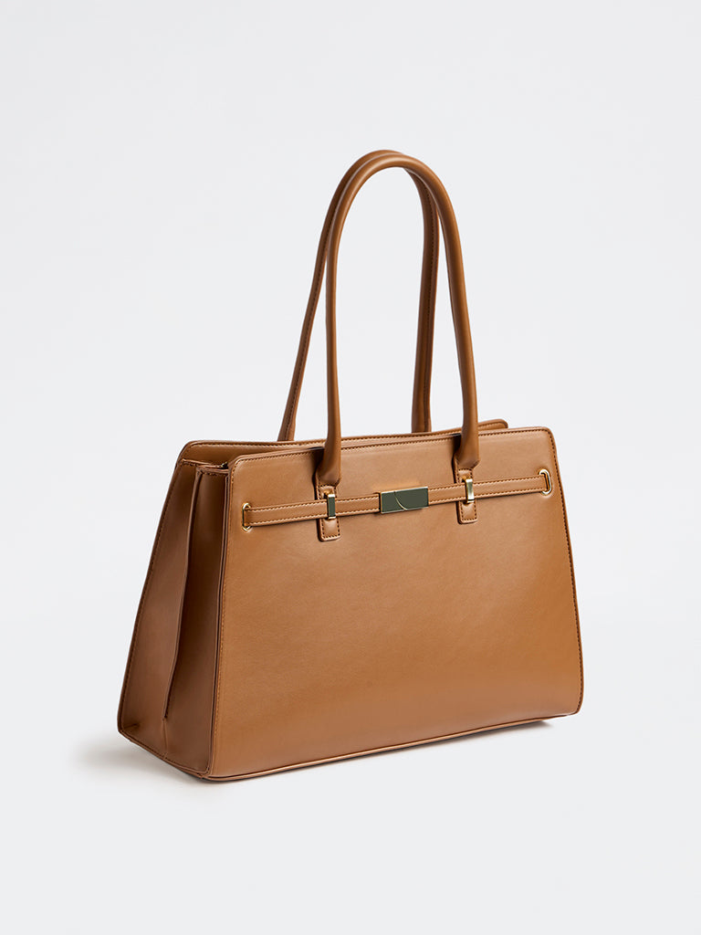 Westside Brown Work Tote Bag