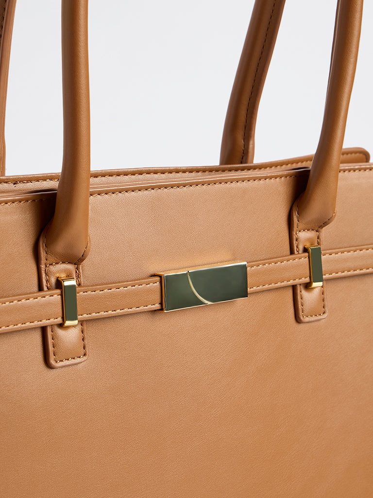Westside Brown Work Tote Bag