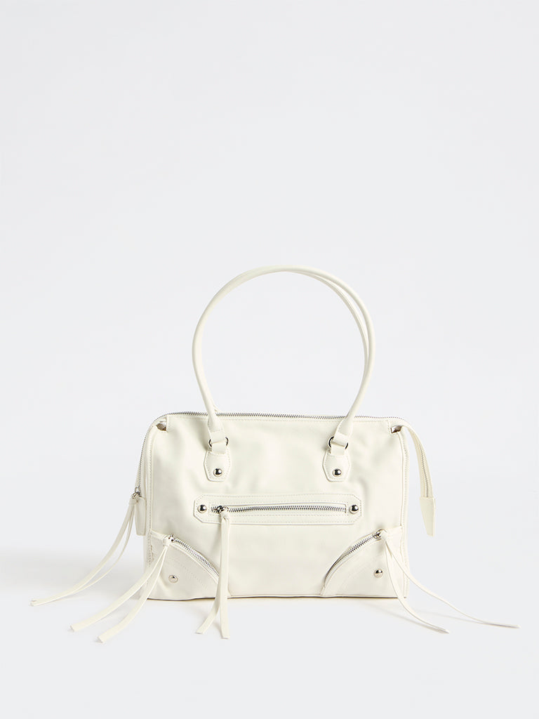 Westside White Coachella Tote Bag