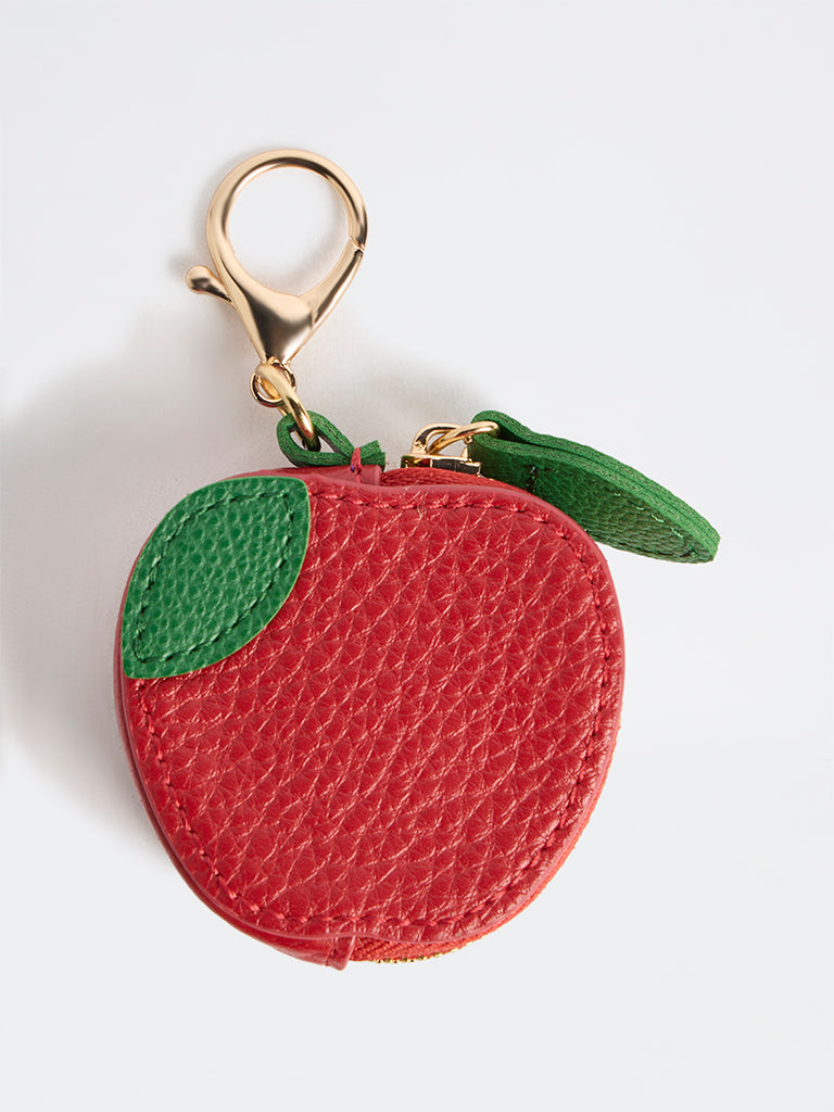 Westside Accessories Red Textured Apple Bag Charm