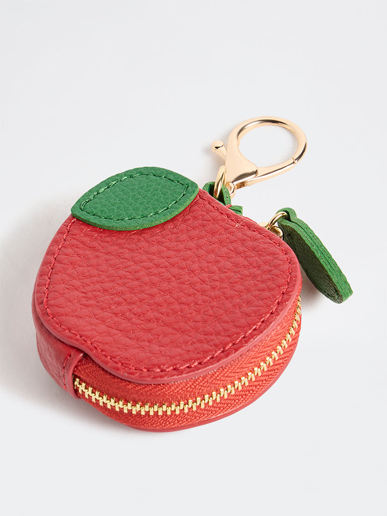 Westside Accessories Red Textured Apple Bag Charm