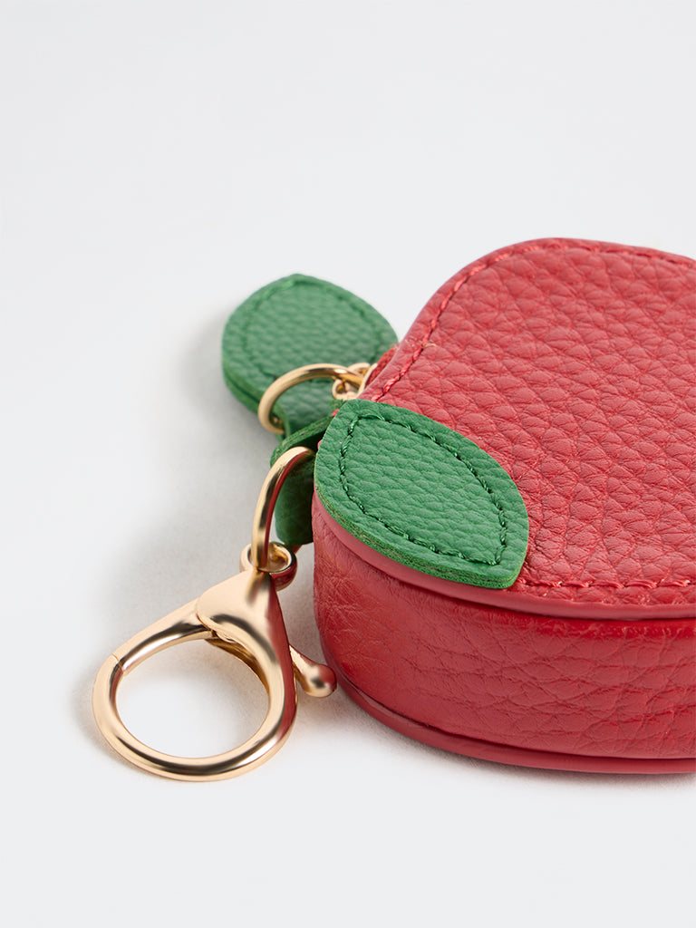 Westside Accessories Red Textured Apple Bag Charm
