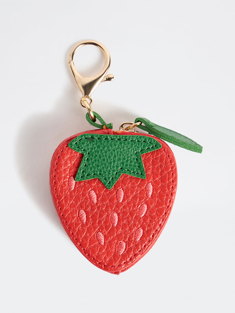 Westside Accessories Red Textured Strawberry Bag Charm