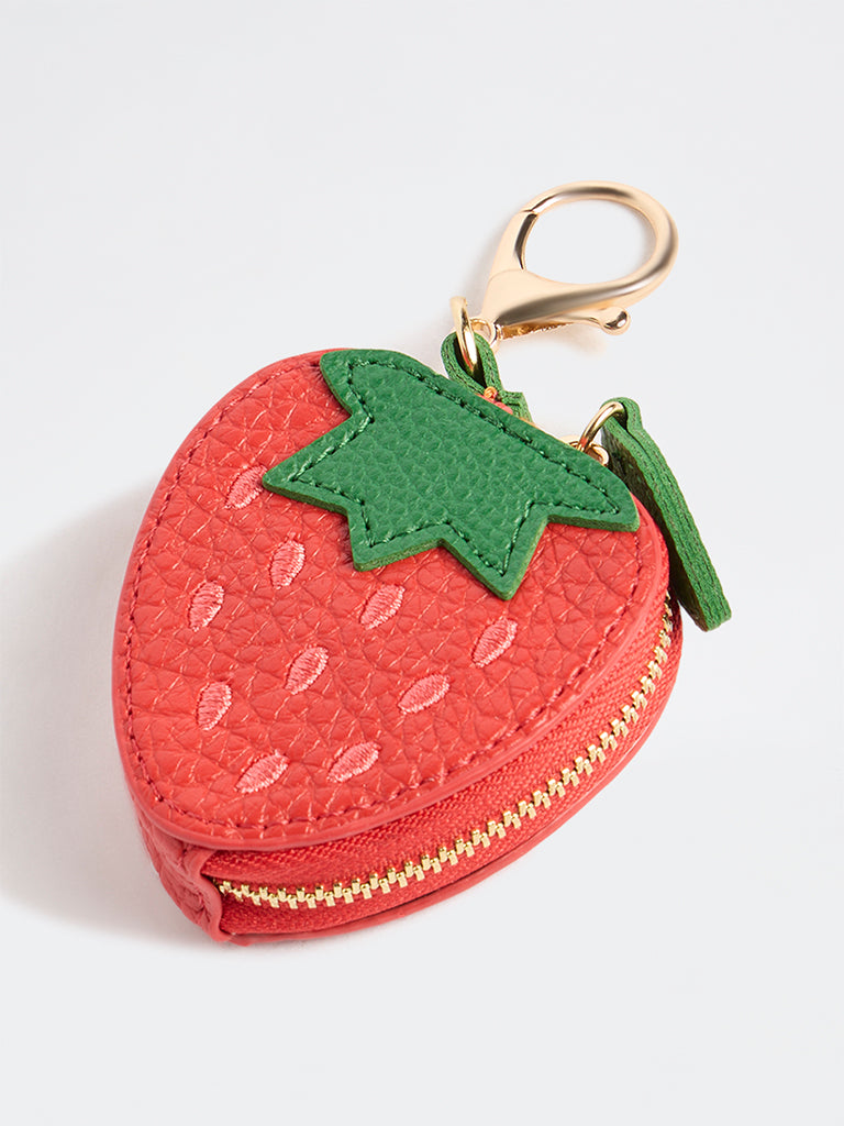 Westside Accessories Red Textured Strawberry Bag Charm