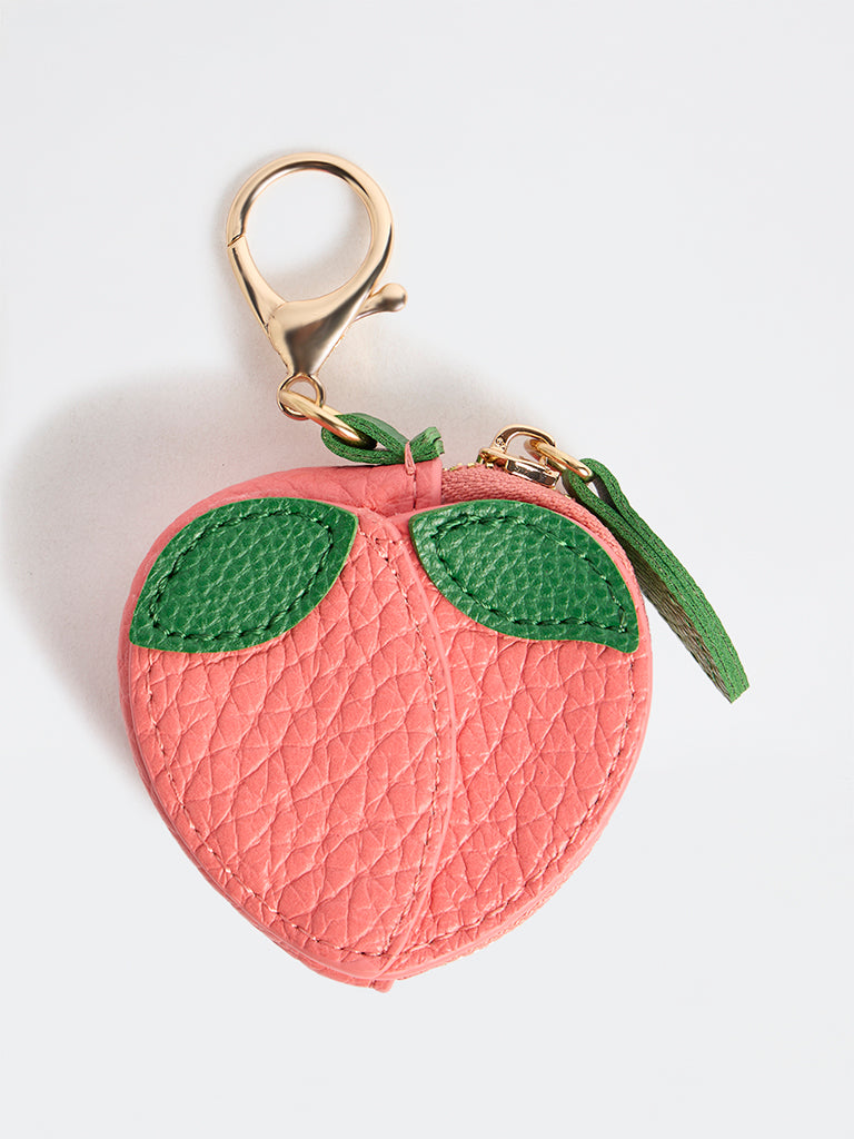 Westside Accessories Pink Textured Peach Bag Charm