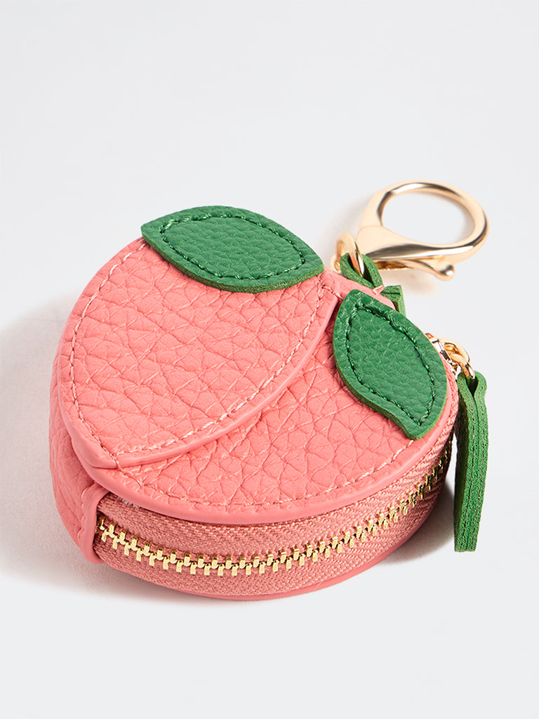 Westside Accessories Pink Textured Peach Bag Charm
