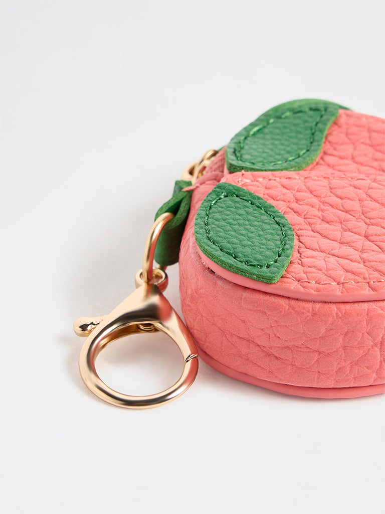 Westside Accessories Pink Textured Peach Bag Charm