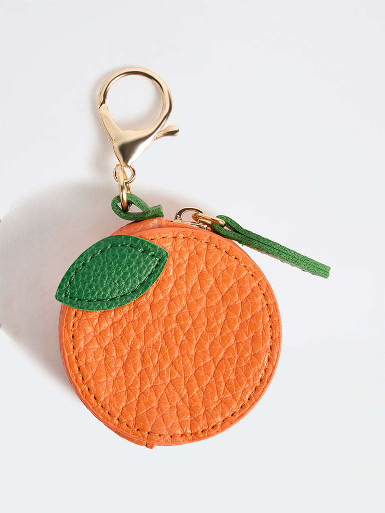 Westside Accessories Orange Textured Bag Charm