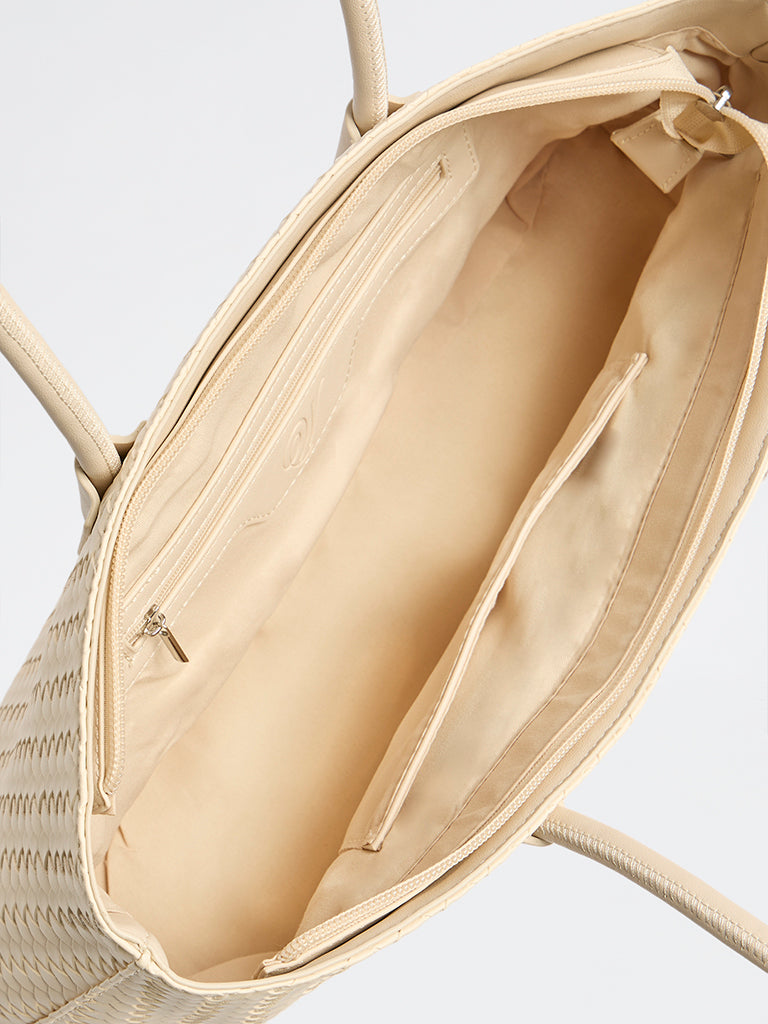 Westside Off-White Woven Shoulder Bag