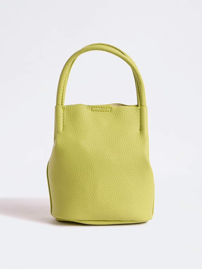 Westside Lime Textured Mobile Sling Bag with a Pouch