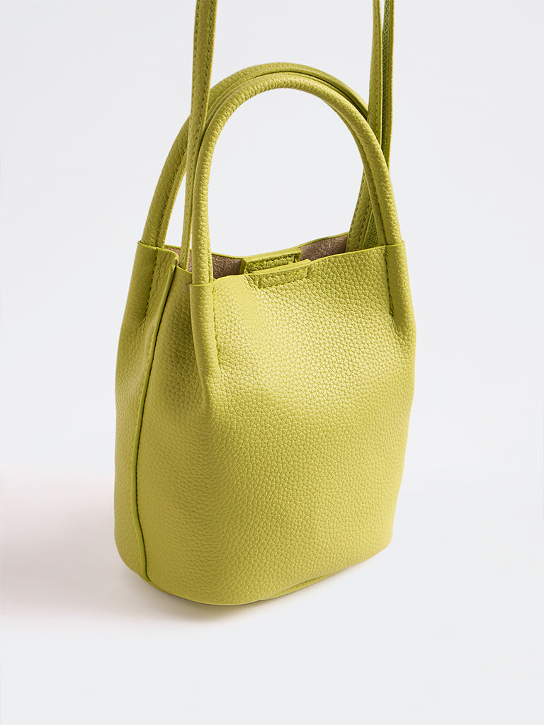Westside Lime Textured Mobile Sling Bag with a Pouch