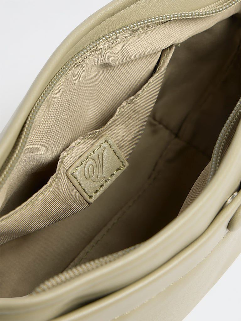 Westside Olive Button-Detail Sling Bag