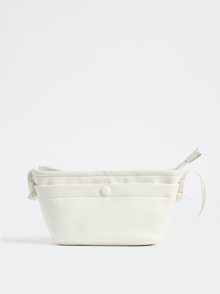 Westside White Button-Detail Sling Bag