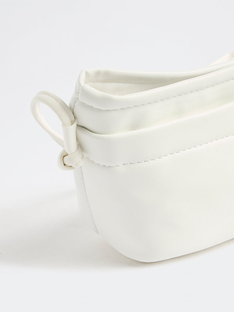 Westside White Button-Detail Sling Bag