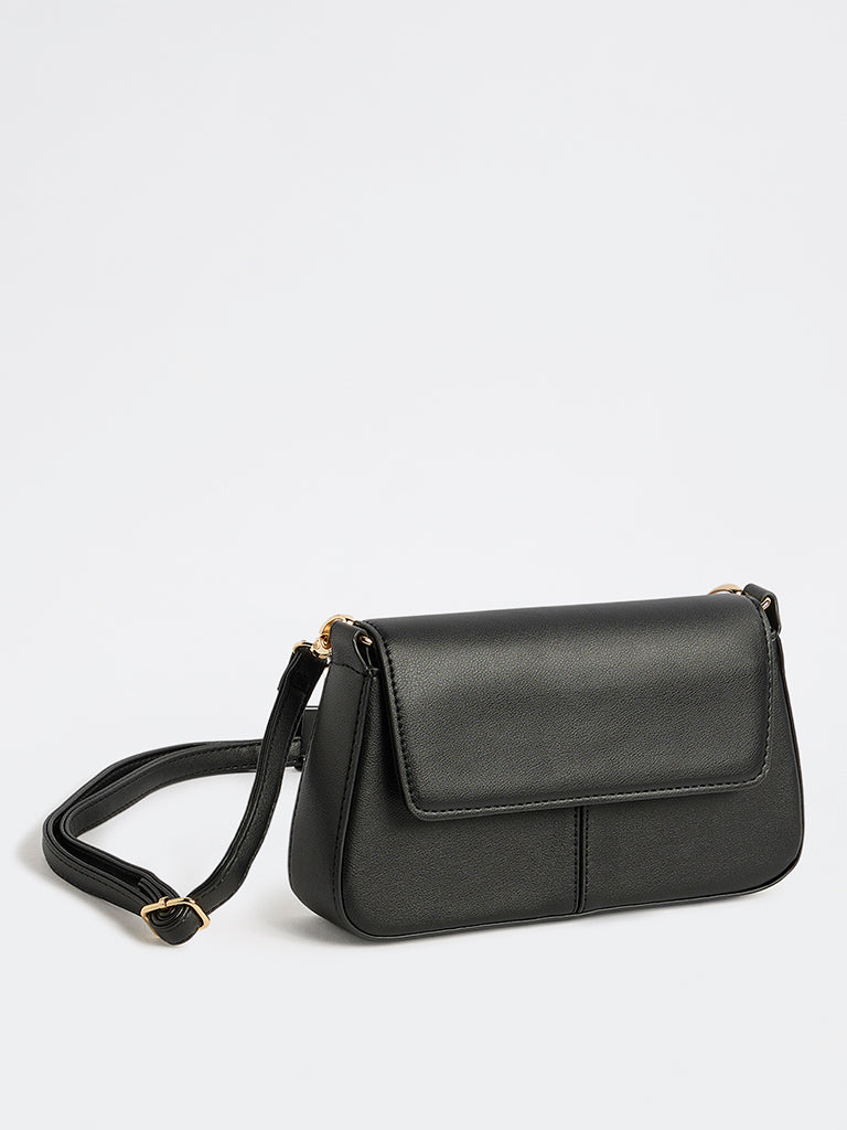Westside Black Flap Crossbody Sling Bag