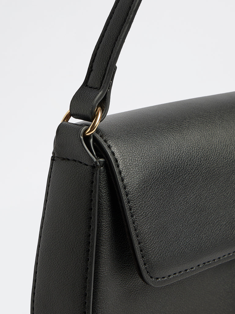 Westside Black Flap Crossbody Sling Bag