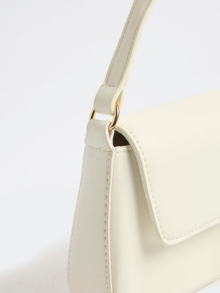 Westside Off-White Flap Crossbody Sling Bag