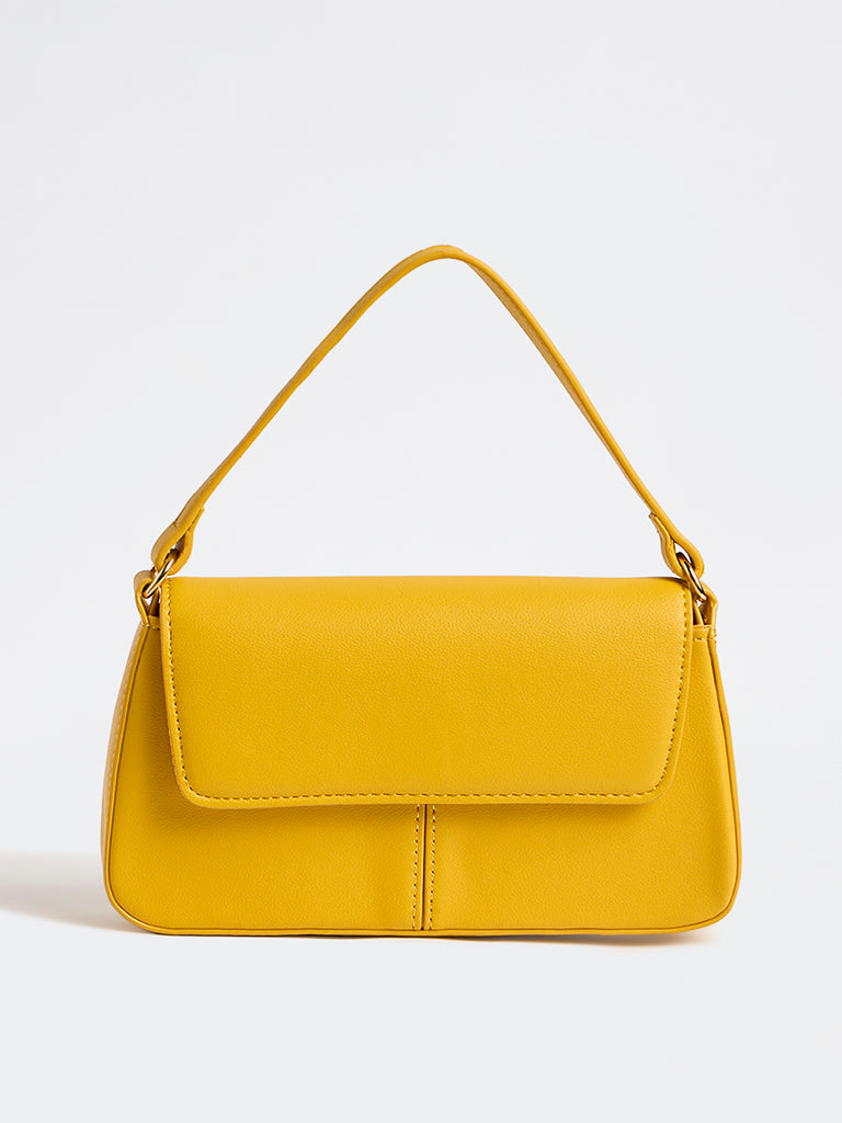 Westside Yellow Flap Crossbody Sling Bag