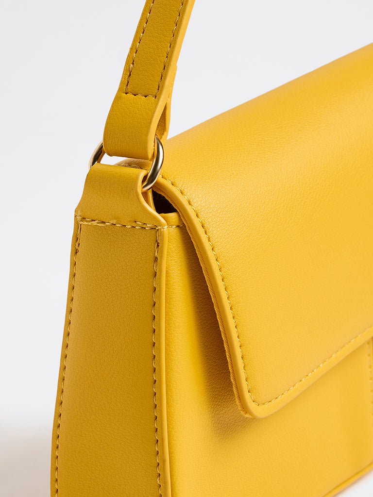 Westside Yellow Flap Crossbody Sling Bag