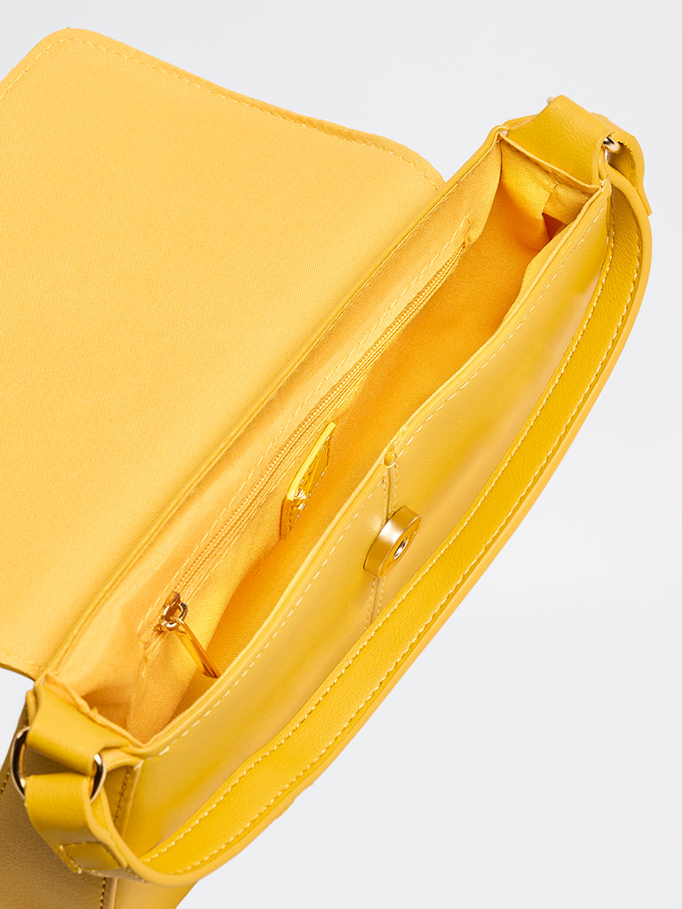 Westside Yellow Flap Crossbody Sling Bag