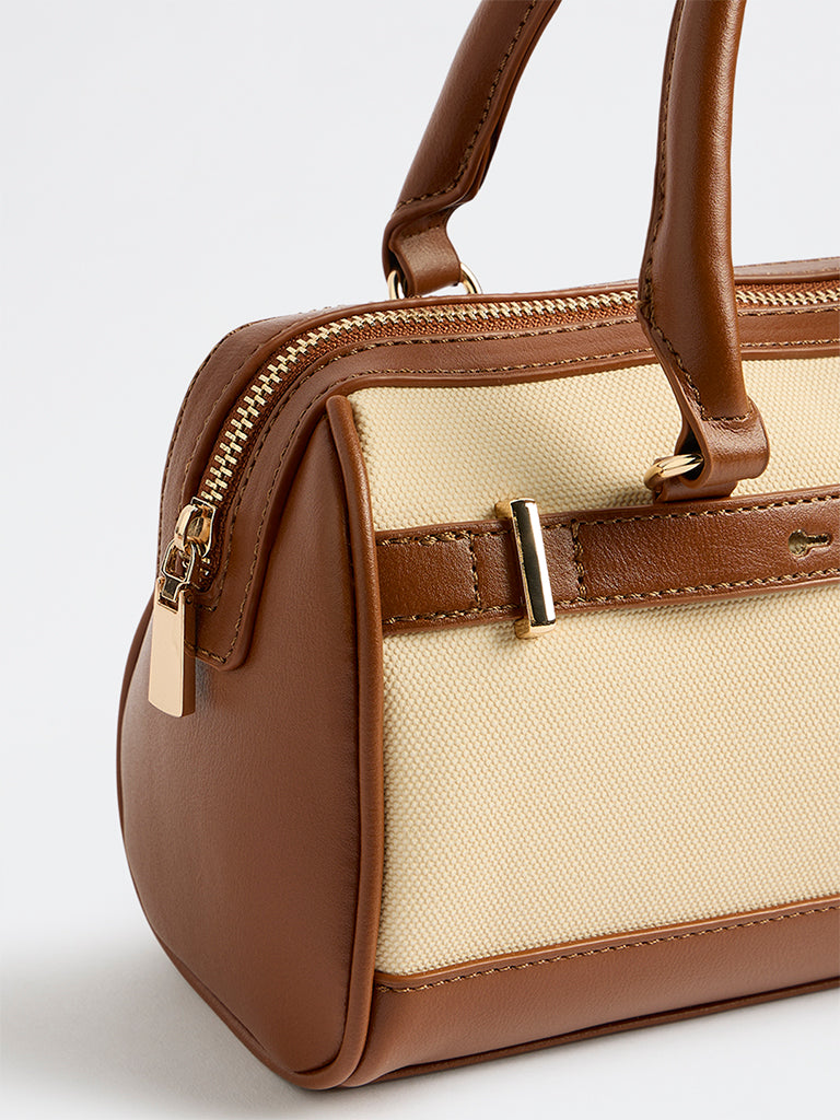 Westside Cream and Brown Handbag