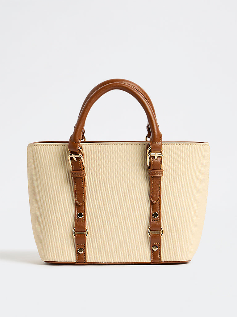 Westside Cream and Brown Tote Bag