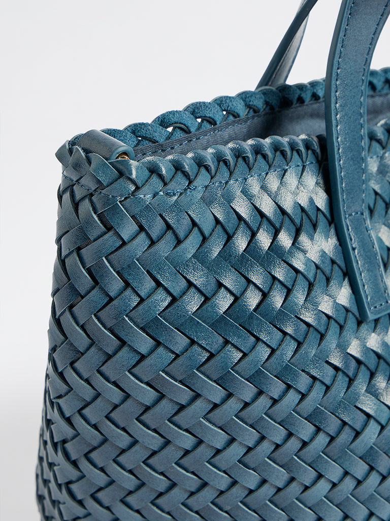 Westside Blue Woven Handbag
