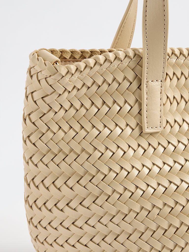 Westside Cream Woven Handbag
