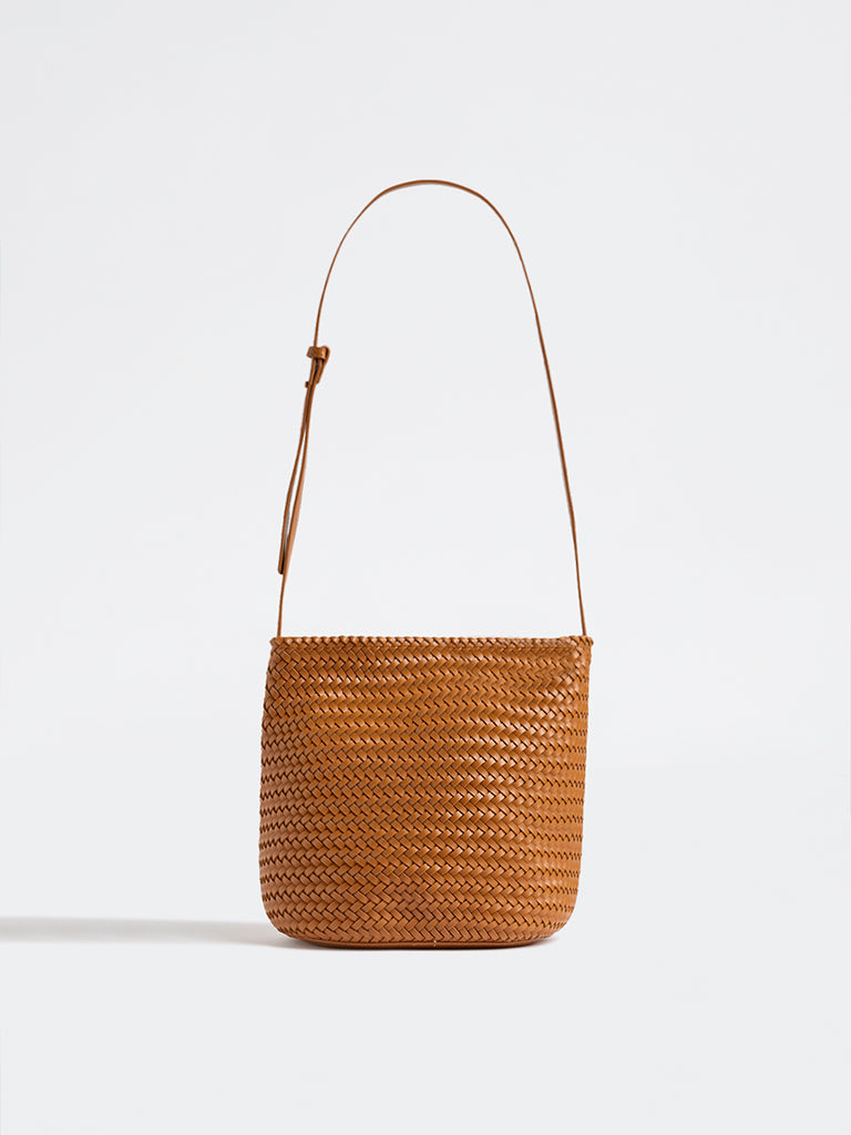 Westside Tan Woven Sling Bag