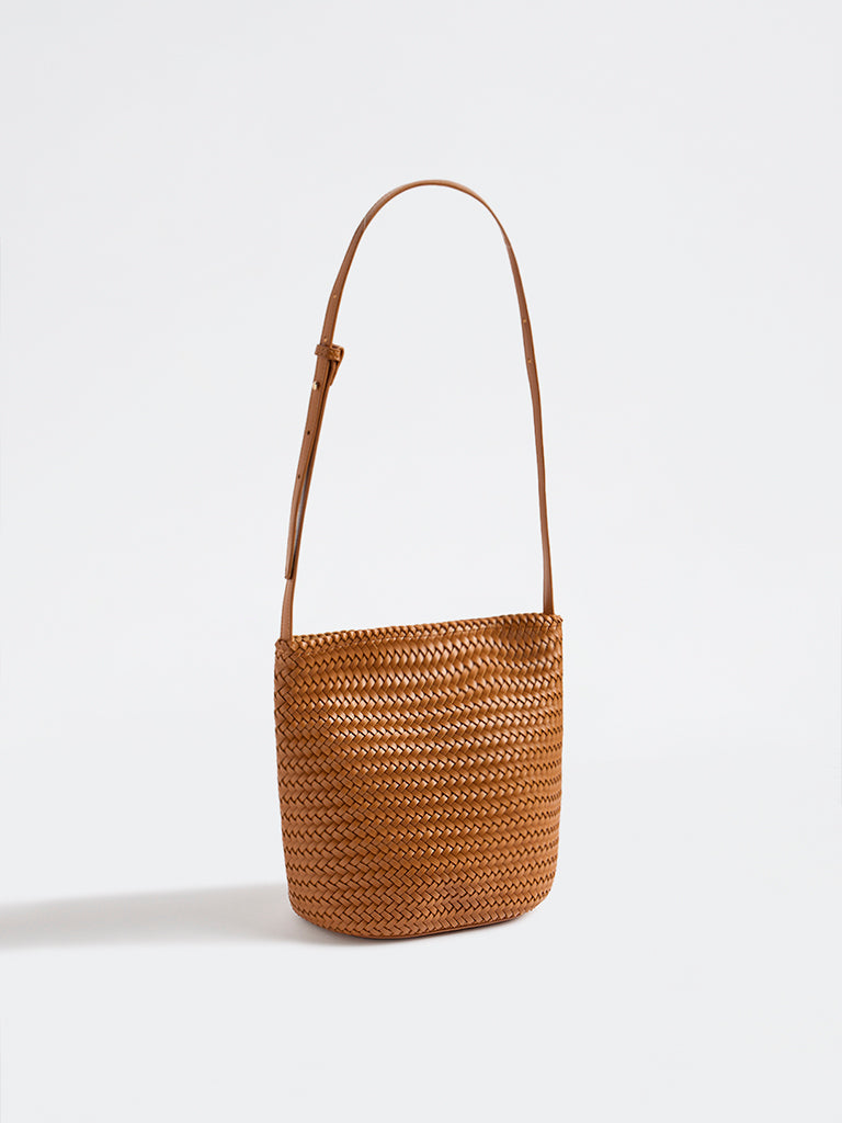 Westside Tan Woven Sling Bag