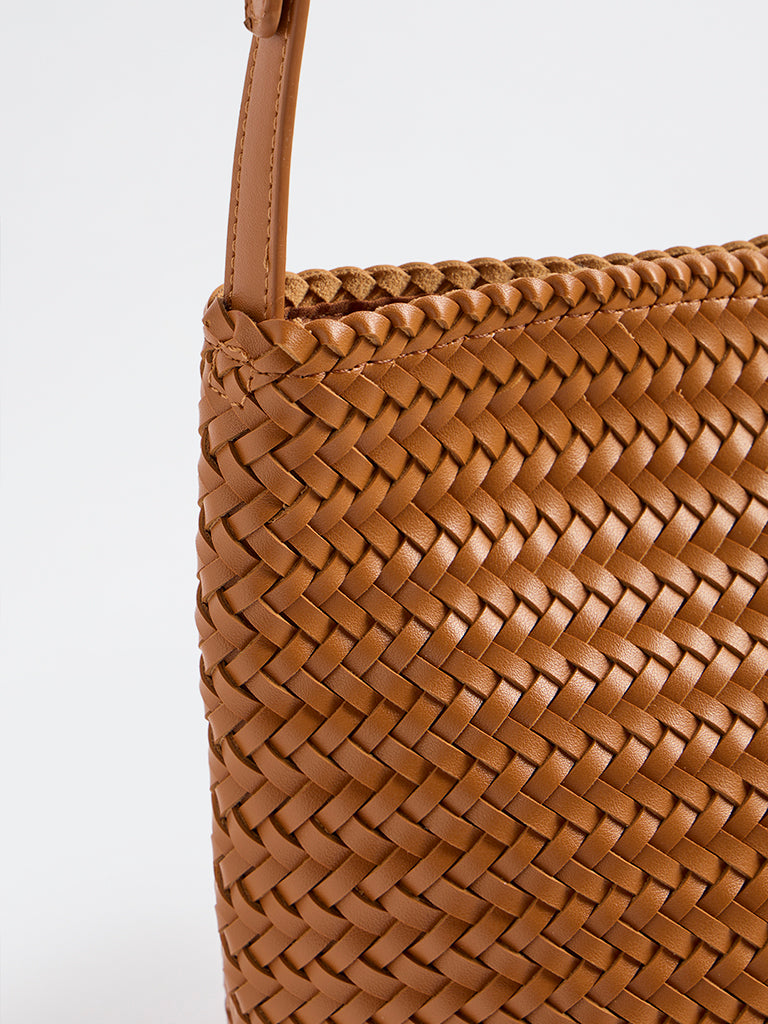 Westside Tan Woven Sling Bag