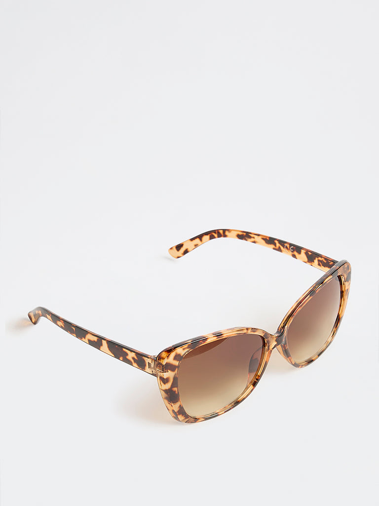 Westside Accessories Brown Tortoiseshell Cat-Eye Sunglasses with Pouch