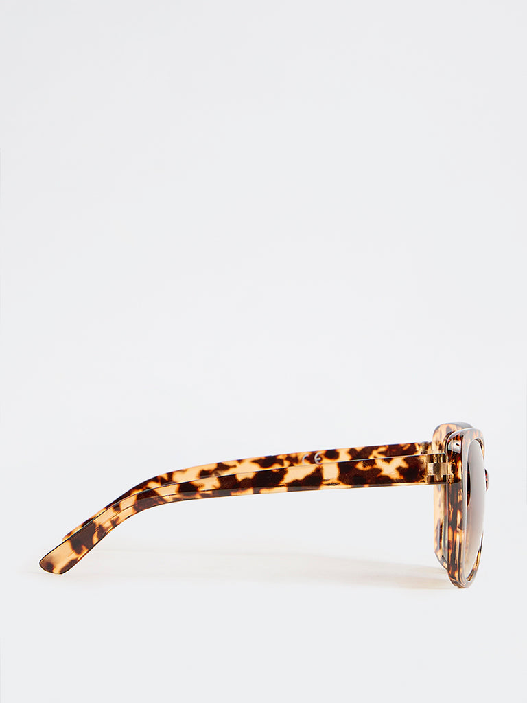 Westside Accessories Brown Tortoiseshell Cat-Eye Sunglasses with Pouch