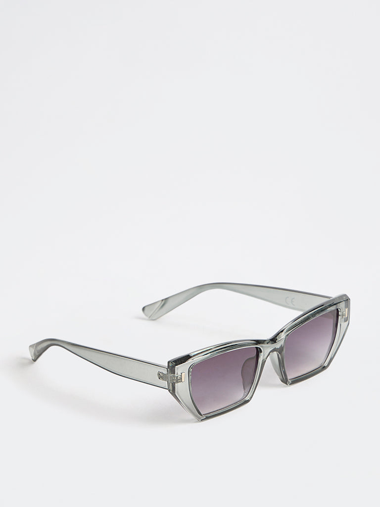Westside Accessories Grey Transparent Sunglasses with Pouch