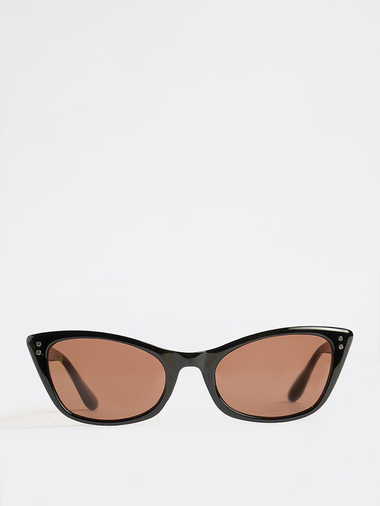 Westside Accessories Black Cat-Eye Sunglasses with Pouch