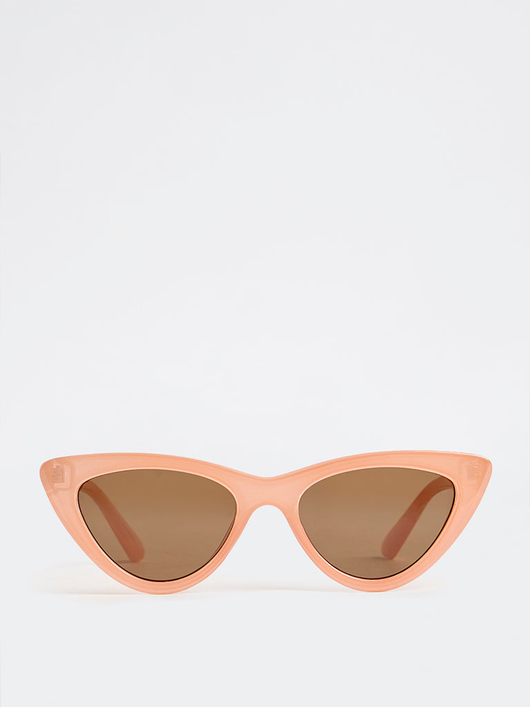 Westside Accessories Orange Cat-Eye Sunglasses with Pouch