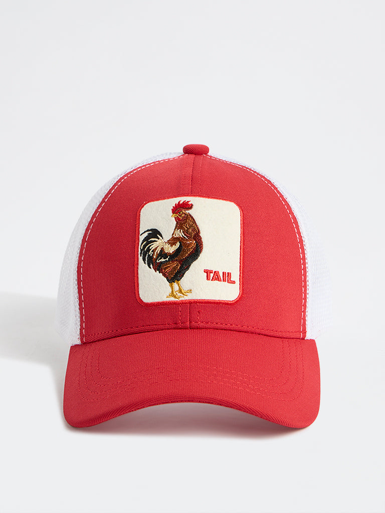 Nuon Red Bird Design Trucker Cap