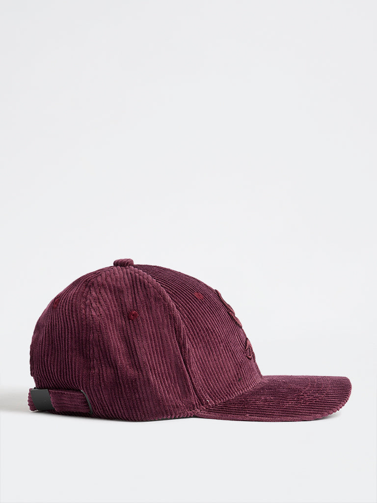 Buy Westside Accessories Dark Brown Text Embroidered Cap from Westside