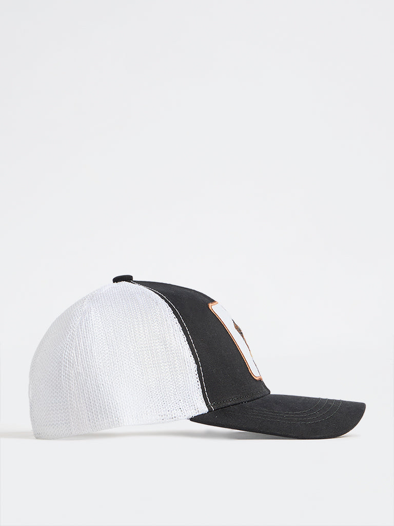 Buy Westside Accessories Dark Brown Text Embroidered Cap from Westside